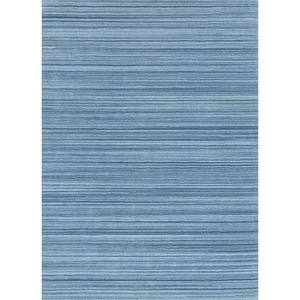 Alfombra Rectangular de Poliéster Tejida a Mano con Rayas Clásicas Azules Contour Blue para el Hogar y Habitaciones Juveniles Modelo Phpl-04 - Product Image 1