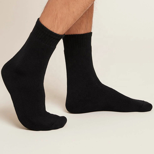 2025 vente en gros anti-dérapant hommes athlétique hiver chaussettes meilleure conception personnalisée couleur unie haute qualité respirant vente en gros - Product Image 3