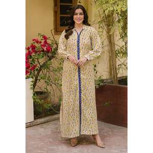 Chemise en lin jaune non cousue pour femmes avec imprimé floral et décoration boutonnée - Product Image 5