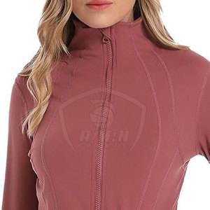 Custom Logo Full Zipper Breathable <b>Jacket</b> Slim Fit Gym Fitness <b>Jacket</b> <b>Yoga</b> Women Long Sleeve Gym <b>Jackets</b> - Product Image 5