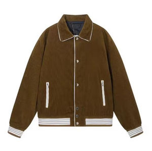 Chaquetas de Hombre de Pana de Alta Calidad, con Logotipo Personalizado, Chaqueta de Cuero PU, Estilo Urbano, Bordado, Talla Grande - Product Image 2