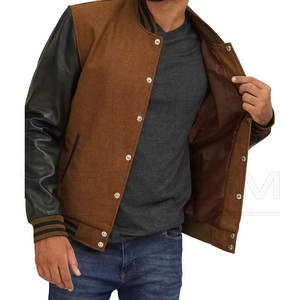 Blouson universitaire homme grande taille, fin, personnalisé avec logo, col montant, style streetwear, soldes d'hiver - Product Image 3