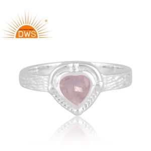 แหวนพลอยควอตซ์โรสธรรมชาติทำจากเงินดีไซน์ทันสมัยเครื่องประดับออกแบบได้ตามต้องการสำหรับเป็นของขวัญสำหรับผู้หญิงสำหรับผู้หญิง - Product Image 3
