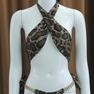 เซ็ตบิกินี่แบบปรับแต่งได้สำหรับชายและหญิงชุดบิกินี่แบบ2ชิ้นโลโก้สั้นสำหรับว่ายน้ำเข็มขัดลายสีทึบทำจากผ้าสแปนเด็กซ์/ ผ้าไนลอนใส่ไปทะเล - Product Image 1