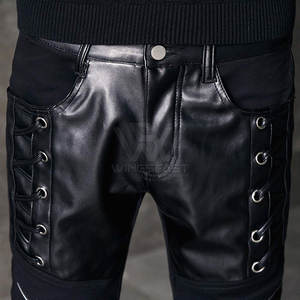 กางเกงหนังผู้ชายระบายอากาศได้ดีกางเกงหนังฟอกโลโก้ตามสั่ง - Product Image 4