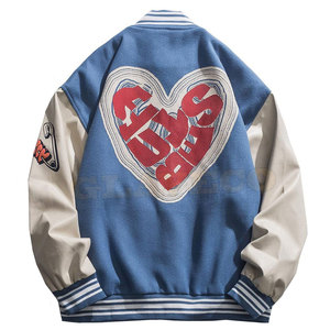 Veste Letterman coupe-vent style rue pour hommes, tissu polaire léger et respirant, col montant grande taille pour la saison d'hiver - Product Image 2