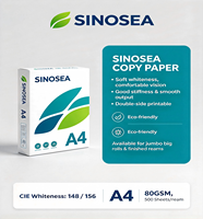 Papier Copie Sinosea A4 en Pâte de Bois, Rouleau/Jeu Jumbo, 70 75 80 g/m², 500 Feuilles/Rame, 5 Rames/Boîte, Compatible Jet d'Encre, Usage Industriel