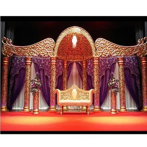 Grand mariage en or Mandap scène vente chaude décorations de cérémonie de mariage hindou indien meilleure fibre Premium Mandap Set Design UK - Product Image 1