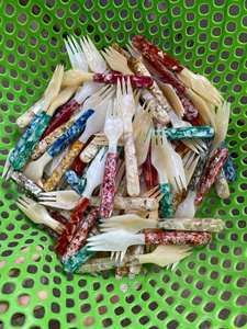 Cuillère en nacre rouge, cuillère à caviar, ensemble de couverts, ustensile en coquillage, couverts de service, fabriqué au Vietnam - Product Image 3