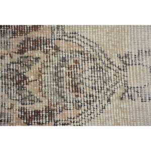 Turkish 2,5x1,5 ft Rug, Round Vintage Rug, <b>Brown</b> White Camouflage <b>Wool</b> Rug - Product Image 5
