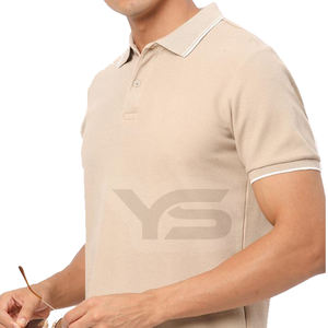Tela de alta calidad para hombre, algodón a la moda/Spandex, Polo de Golf transpirable en blanco, logotipo bordado personalizado - Product Image 1