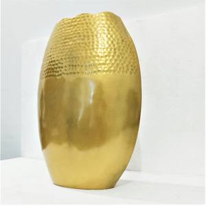 Vase à fleurs en métal de style européen, design luxueux artisanal (doré, 12 pouces), artificiel, pour table, maison moderne, bureau, hôtel, mariage - Product Image 3