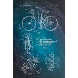 Affiche de dessin de brevet de vélo pour utilisation murale - Product Image 2