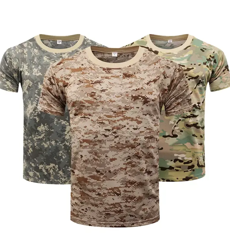 Nieuwe Camouflage Outdoor Tactische Lichtgewicht Heren Sneldrogende Ademende Camo Shirts