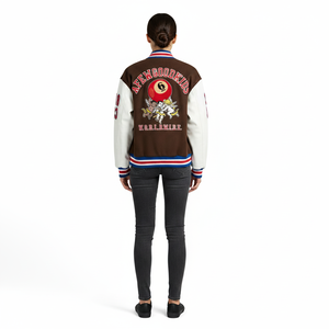 Streetwear brodé avec logo personnalisé, veste universitaire, blouson rétro patchwork, blouson unisexe, vêtements d'extérieur de haute qualité de style collège américain - Product Image 4