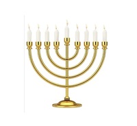 Cuivre antique 7 branches Menorah 28 pouces de haut Chanukkah Hanukkah tige ronde aluminium usage domestique Menorah Hanukkah finition antique