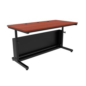 VersaDesk Bureau de luxe contemporain debout en cerisier à hauteur réglable Cadre noir Construction en métal pour bureau à domicile - Product Image 5