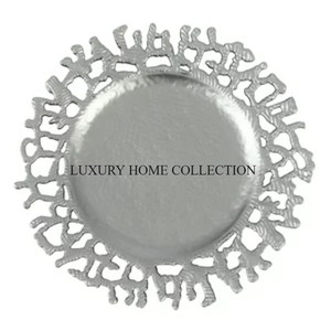 Plaque de présentation de mariage en acier inoxydable poli miroir avec bordure en cristal - Product Image 4