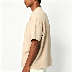 T-shirt Boxy Personnalisé en Coton Lourd Uni 100% avec Épaules Tombantes, T-shirts Oversize pour Hommes, T-shirt Oversize Vierge de Grammage Élevé - Product Image 4
