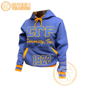 Sudadera con Capucha de Invierno Personalizada de Algodón y Felpa con Logotipo Bordado de Sigma Gamma Rho, Ropa Griega de Alta Calidad para Mujer - Product Image 1