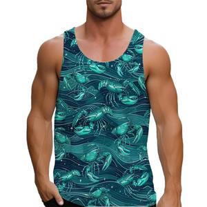 Camiseta sin mangas con estampado de sublimación Premium, transpirable camiseta sin mangas de algodón personalizada para hombre, camisetas de entrenamiento de gimnasio de verano con estilo - Product Image 3