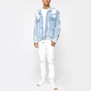 Ventes en gros d'usine 2025, vestes en jean rétro pour hommes de haute qualité, fabricant de vêtements pour moto - Product Image 3