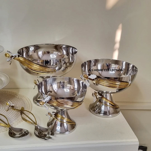 Bol de service décoratif en métal en aluminium de couleur noire de Style nordique fabriqué à la main pour la qualité alimentaire de partie de restaurant d'hôtels - Product Image 6