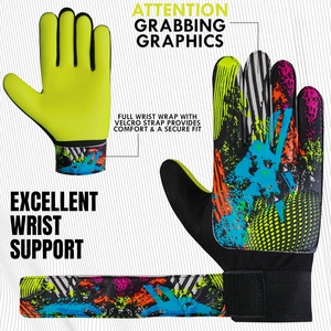 Gants de gardien de but de football fabriqués en usine professionnelle, cuir, tissu respirant, fermeture à crochets et boucles, unisexe, vente en gros OEM - Product Image 2