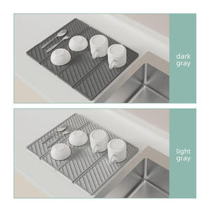 Hot Sell Eco-Friendly Classic Design Square Kitchen Tableware Silicone Diatom <b>Board</b> <b>Drain</b> <b>Mat</b> Collapsible Foldable Non-Slip - Product Image 3