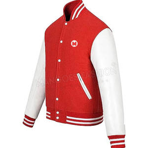 Veste de baseball en cuir de qualité supérieure du fabricant OEM pour hommes, vêtements décontractés personnalisables avec col montant, dernière conception - Product Image 1