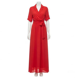 Vestido Casual de Chifón Teñido con Hilo Transpirable, Tela Ligera y Suave, Diseño Elegante y Fluido, Ropa Cómoda para el Día a Día, Atuendo de Verano - Product Image 1