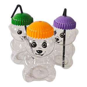 Gobelet à boisson froide en PET de 450 ml / 15 oz en forme d'ours, gobelet jetable en plastique pour café glacé, smoothies et boissons froides - Product Image 6