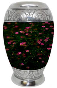 Urna de cremación de ramo de flores moradas para funerarias, cenizas conmemorativas con bolsa de terciopelo gratis - Product Image 3