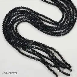 Couleur noire Hydro Quartz Rondelle Micro perles à facettes 2mm, 3mm, 4mm brillant rond Hydro perle perles en vrac pour la fabrication de bijoux - Product Image 3