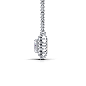 IGI Certified Lab Grown Diamond Princess Cut Double Halo Pendant in Solid 925 Sterling Silver Luxury Cluster Design - Product Image 3