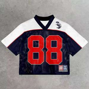 Chemise américaine de style de rue en tissu respirant Maillot de football américain rétro personnalisé pour hommes - Product Image 3