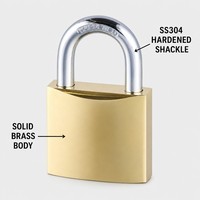 Cadenas en laiton massif 60 mm, robuste, étanche, antirouille, avec anse renforcée, à clé, pour salle de sport, bagages, porte, extérieur, OEM, personnalisé, vente en gros