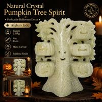 Ukiran dewa pohon labu kristal alami, dekorasi kristal yang wajib dimiliki untuk Halloween, ukiran kristal yang dipoles.