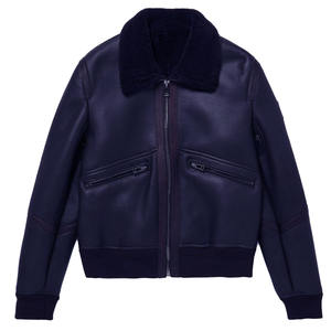 Chaqueta de invierno de piel de oveja para hombre, chaqueta de Color de cuero genuino de lujo a la moda, chaquetas informales simples populares - Product Image 3