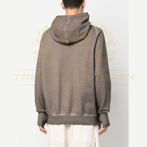 Sweat-shirt à capuche oversize pour homme, effet délavé, uni, sport, coton respirant, séchage rapide, 100% coton - Product Image 4