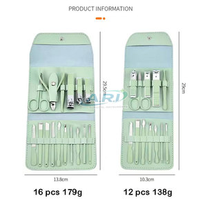 Kit de Manicura Profesional, Cortaúñas, Limas y Herramientas para Cutículas, Kit de Cuidado de Uñas Portátil con Estuche de Cuero - Product Image 5