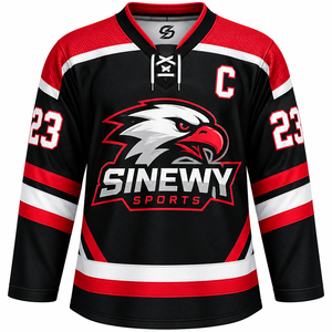 เสื้อฮอกกี้น้ำแข็ง SINEWY SPORTS แบบยูนิเซ็กซ์ แขนยาว ผ้าตาข่ายระบายอากาศ ซับเหงื่อ ชุดทีม คอจีน ผูกเชือก - Product Image 1