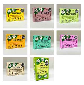 Vente en gros de savon naturel au jasmin et à la pitate enrichi en huile parfumée au monoï Produit nettoyant pour le corps nourrissant végétalien Fabriqué à Tahiti 130g - Product Image 3