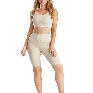 Sujetador deportivo de LICRA de nailon transpirable de alto impacto para mujer, conjunto de Yoga suave para Fitness, Top de patrón sólido con cierre de cintura elástica - Product Image 3