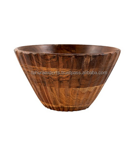 Pièce maîtresse de bol en bois de noyer pour la décoration et les ornements de fournitures de fête dans des formes et des tailles personnalisées pour l'exportation - Product Image 1