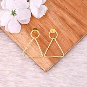 Pendientes de Botón de Latón Chapado en Oro para Mujer, Diseño Artesanal, Alta Calidad, Fabricante Mayorista - Product Image 4