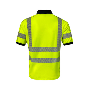 Personnalisé Hommes Haute Visibilité Réfléchissant pour Polo Manches Courtes Maillot Solide Haute Visibilité Sécurité Vêtements de Travail Uniforme Brodé - Product Image 2