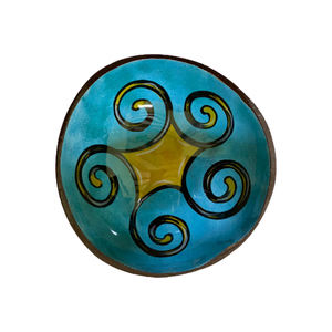 Cuencos de cáscara de coco de laca de colores hechos a mano, vajilla sostenible ecológica con cuchara de patrón de Vietnam para exportación a granel - Product Image 1