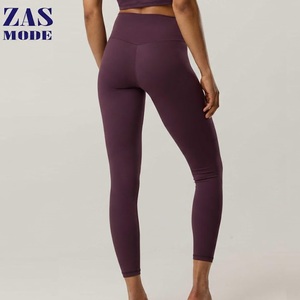 Pantalones deportivos de yoga transfronterizos de cintura alta, lisos, hasta el tobillo, resistentes a las arrugas, con efecto de realce de glúteos y cintura elástica para fitness - Product Image 1