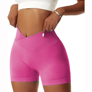 Pantalones cortos de Yoga de gimnasio transpirables de mujer personalizados con bolsillo Streetwear estilo entrenamiento pantalones cortos para correr - Product Image 5
